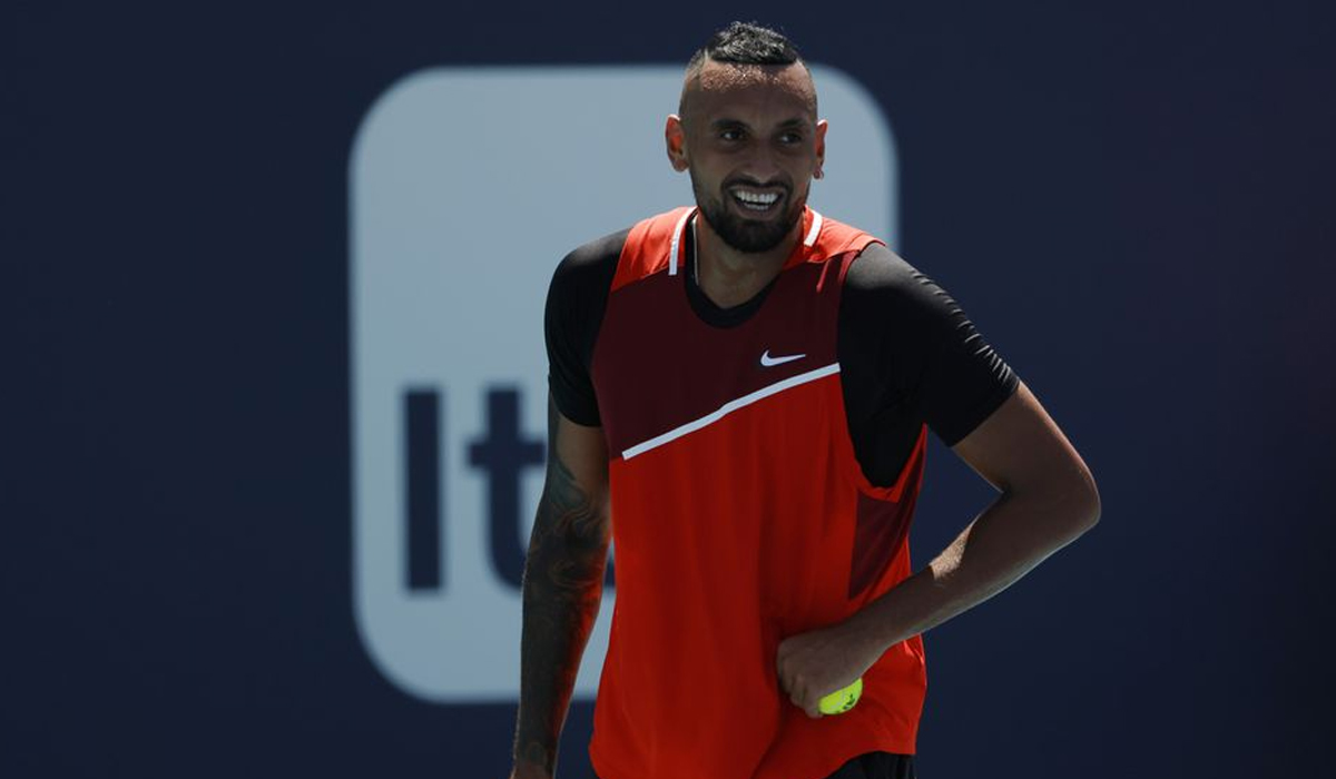 Kyrgios loses cool before toppling Tsitsipas in Halle